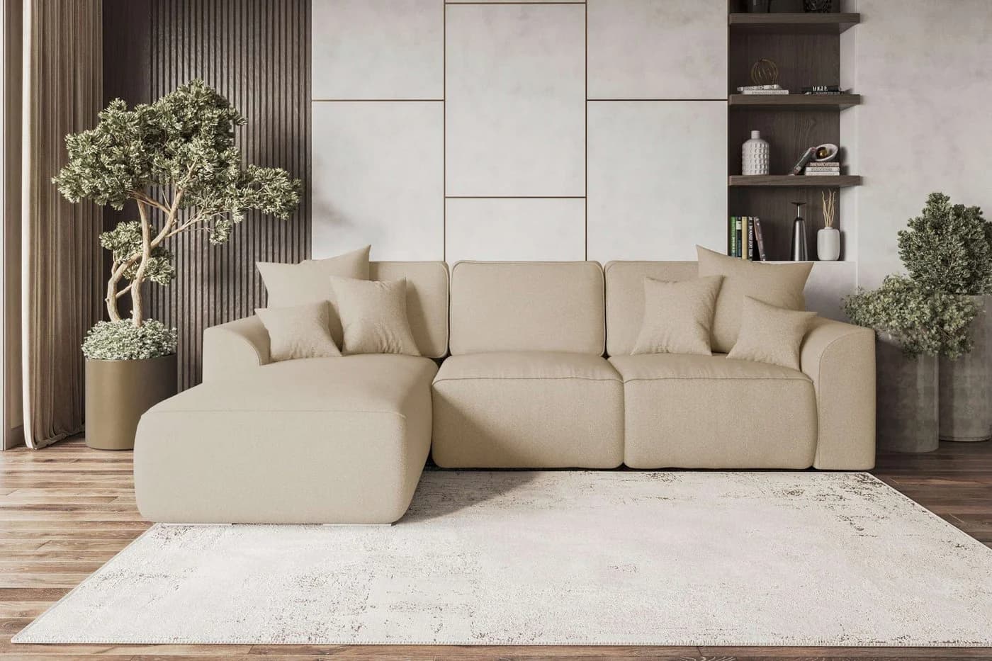 99rooms Ecksofa Gusto L-Form Beige mit Schlaffunktion - Bild 2