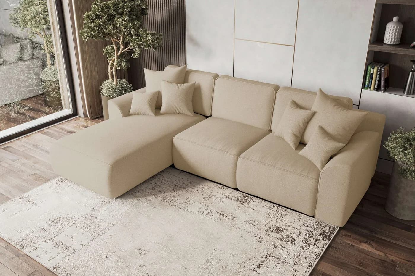 99rooms Ecksofa Gusto L-Form Beige mit Schlaffunktion - Bild 3