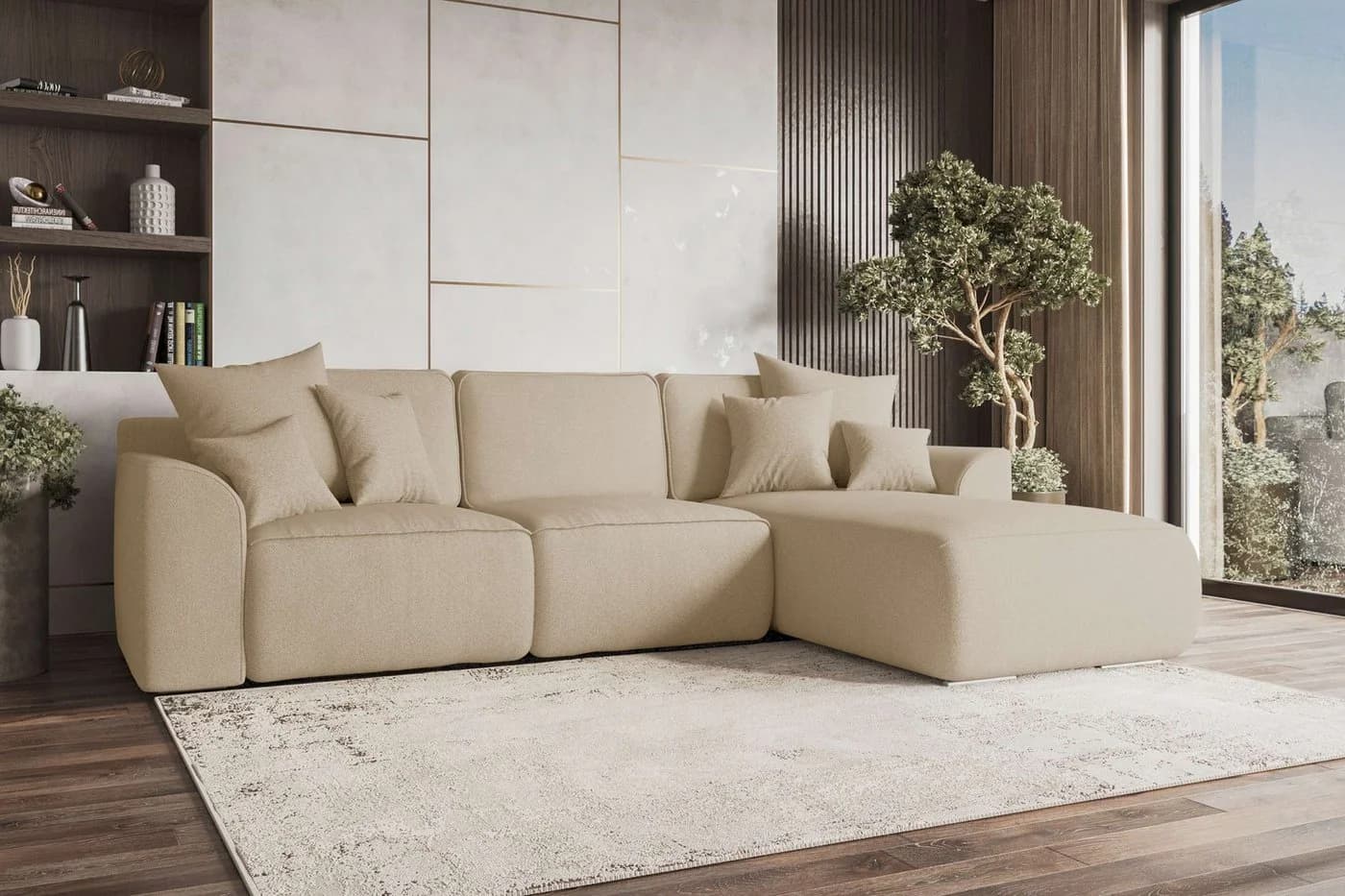 99rooms Ecksofa Gusto L-Form Eckcouch Beige