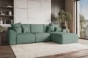 99rooms Ecksofa Gusto L-Form mit Schlaffunktion Salbeigrün Bild 1