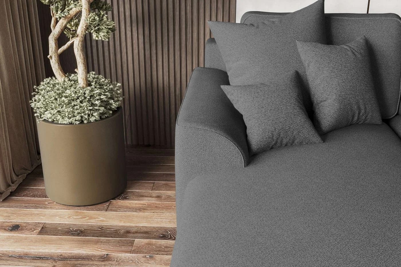 99rooms Ecksofa Gusto L-Form mit Schlaffunktion Anthrazit - Bild 4