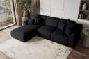 99rooms Ecksofa Gusto L-Form Schwarz mit Schlaffunktion Bild 3