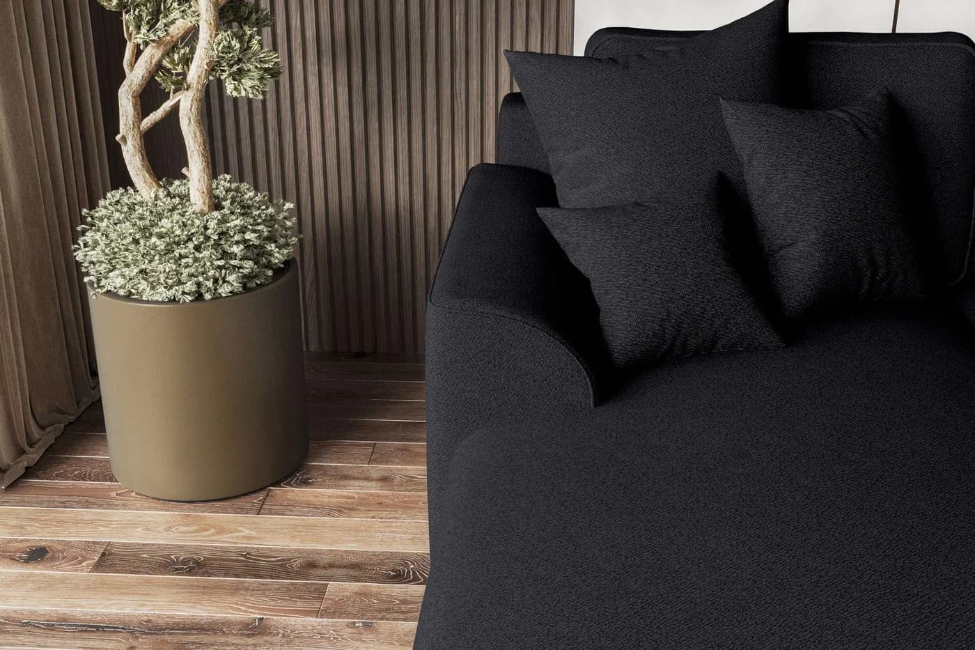 99rooms Ecksofa Gusto L-Form Schwarz mit Schlaffunktion - Bild 4