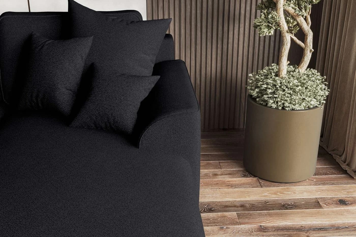 99rooms Ecksofa Gusto L-Form Schwarz mit Schlaffunktion - Bild 4