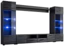 99rooms Wohnwand Delme Set 4-tlg. Schwarz Matt Graphit Hochglanz mit LED Bild 1