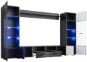 99rooms Wohnwand Delme Set 4-tlg. Schwarz Matt Graphit Hochglanz mit LED Bild 3
