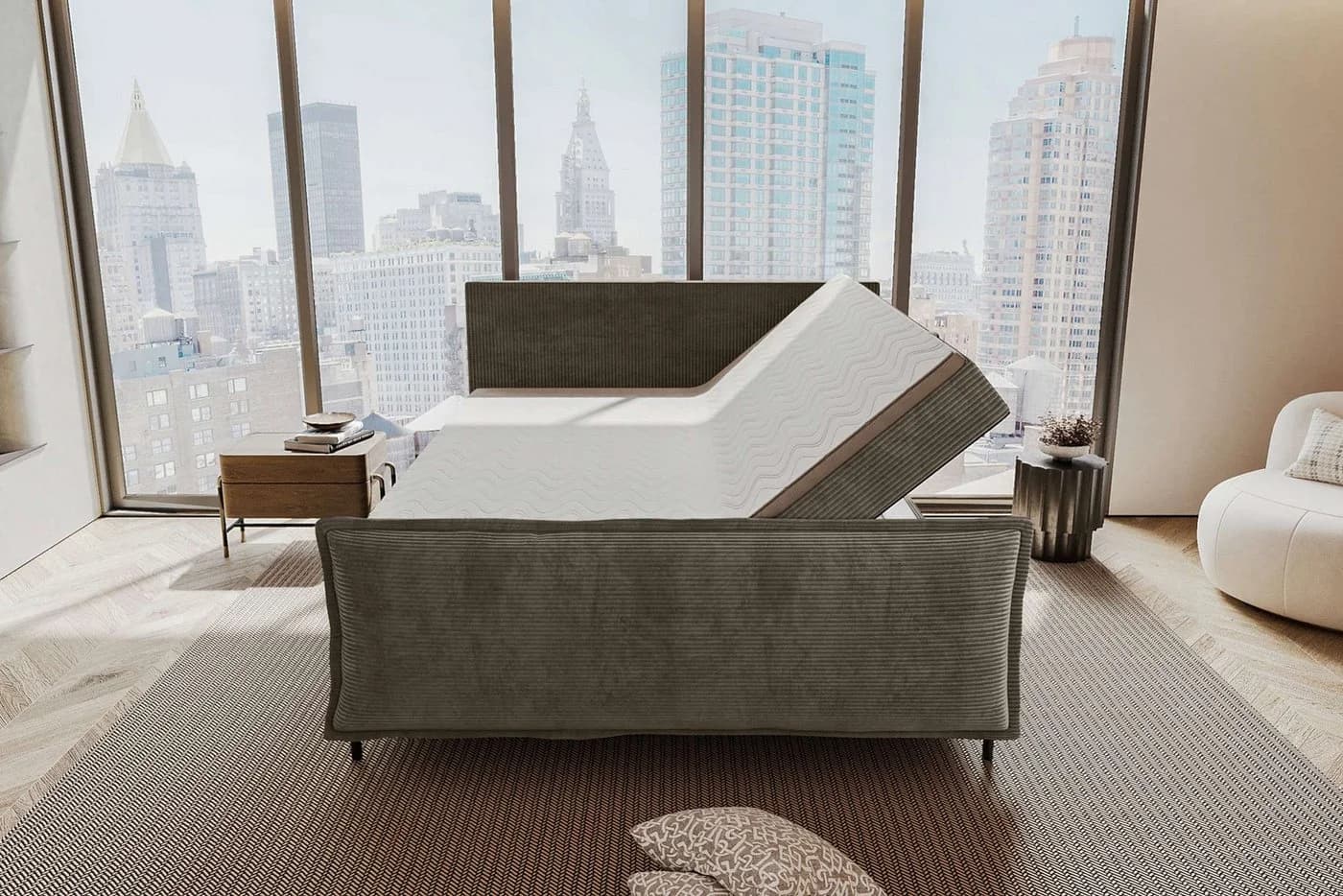 99rooms Boxspringbett Vero 200x200 cm Cord POSO Bettkasten - Bild 5