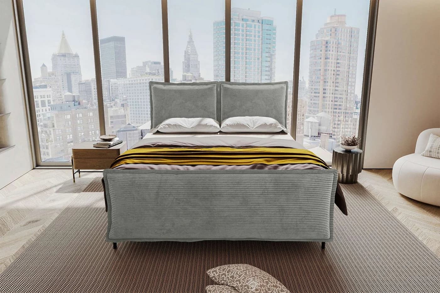 99rooms Boxspringbett Vero 140x200 cm mit Topper und Bettkasten