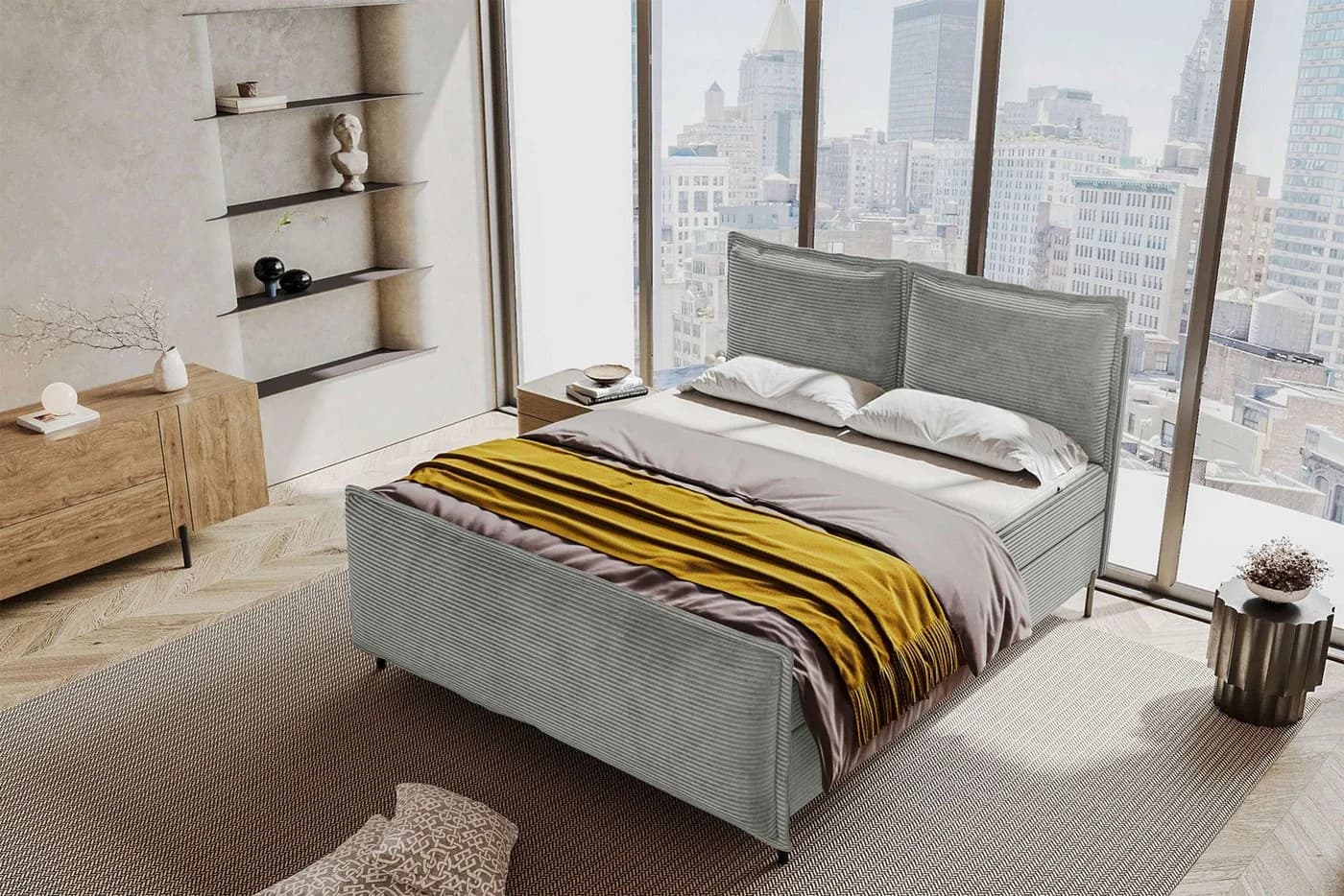 99rooms Boxspringbett Vero 180x200 cm Cord POSO - Bild 3