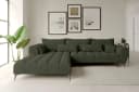 99rooms Ecksofa Ferrano L-Form Chenille Olive mit elektr. Sitztiefenverstellung Bild 2