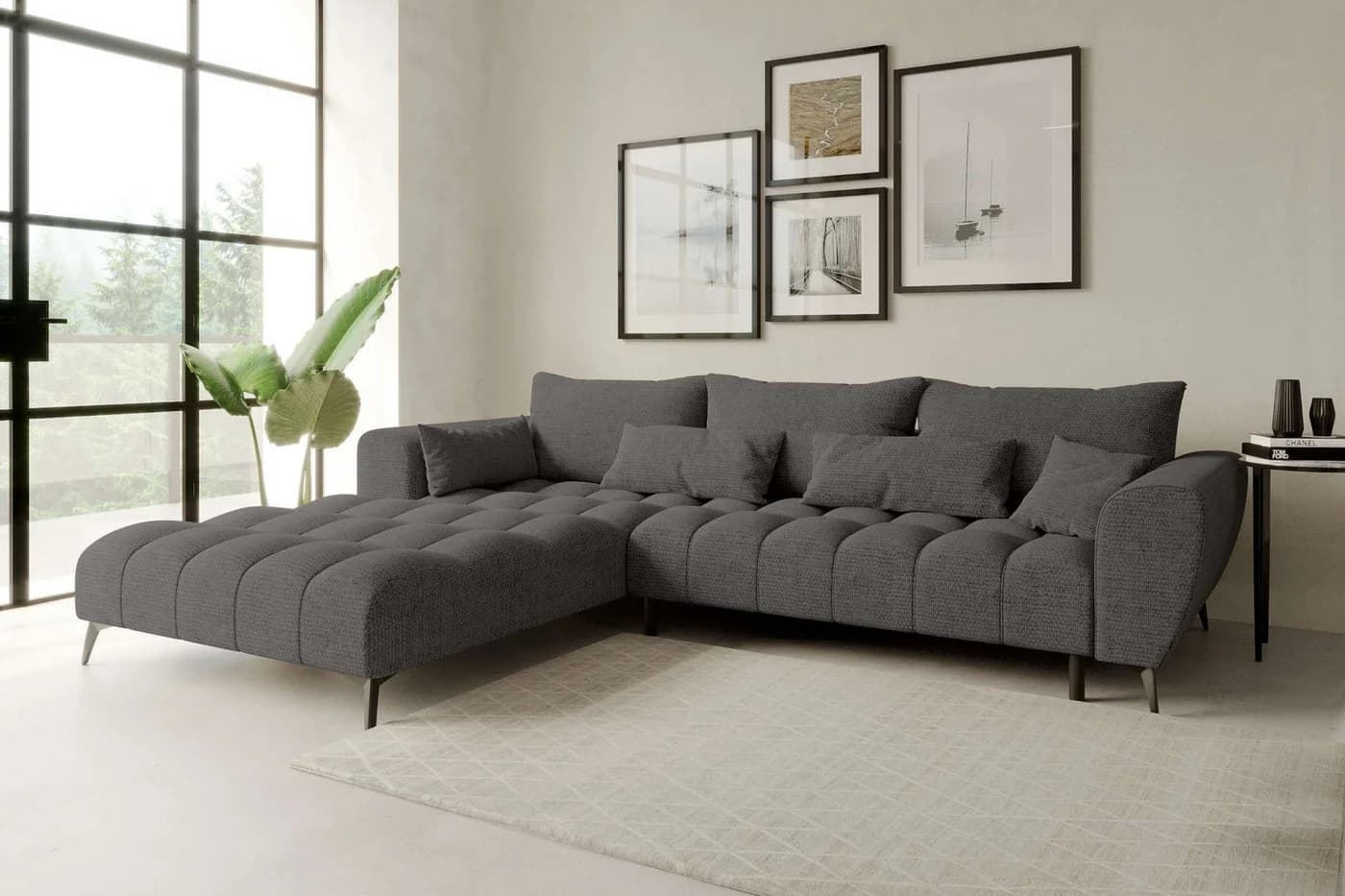 99rooms Ecksofa Ferrano L-Form Chenille EDEN