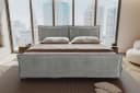 99rooms Boxspringbett Vero Plus Familienbett Cord Hellgrau mit Bettkasten Bild 1