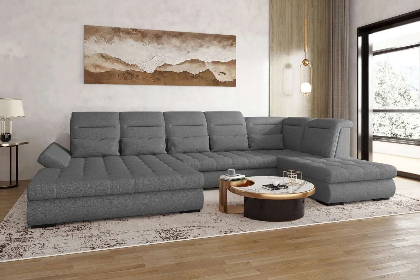 99rooms Wohnlandschaft Toscana U-Form Sofa Anthrazit - Bild 2