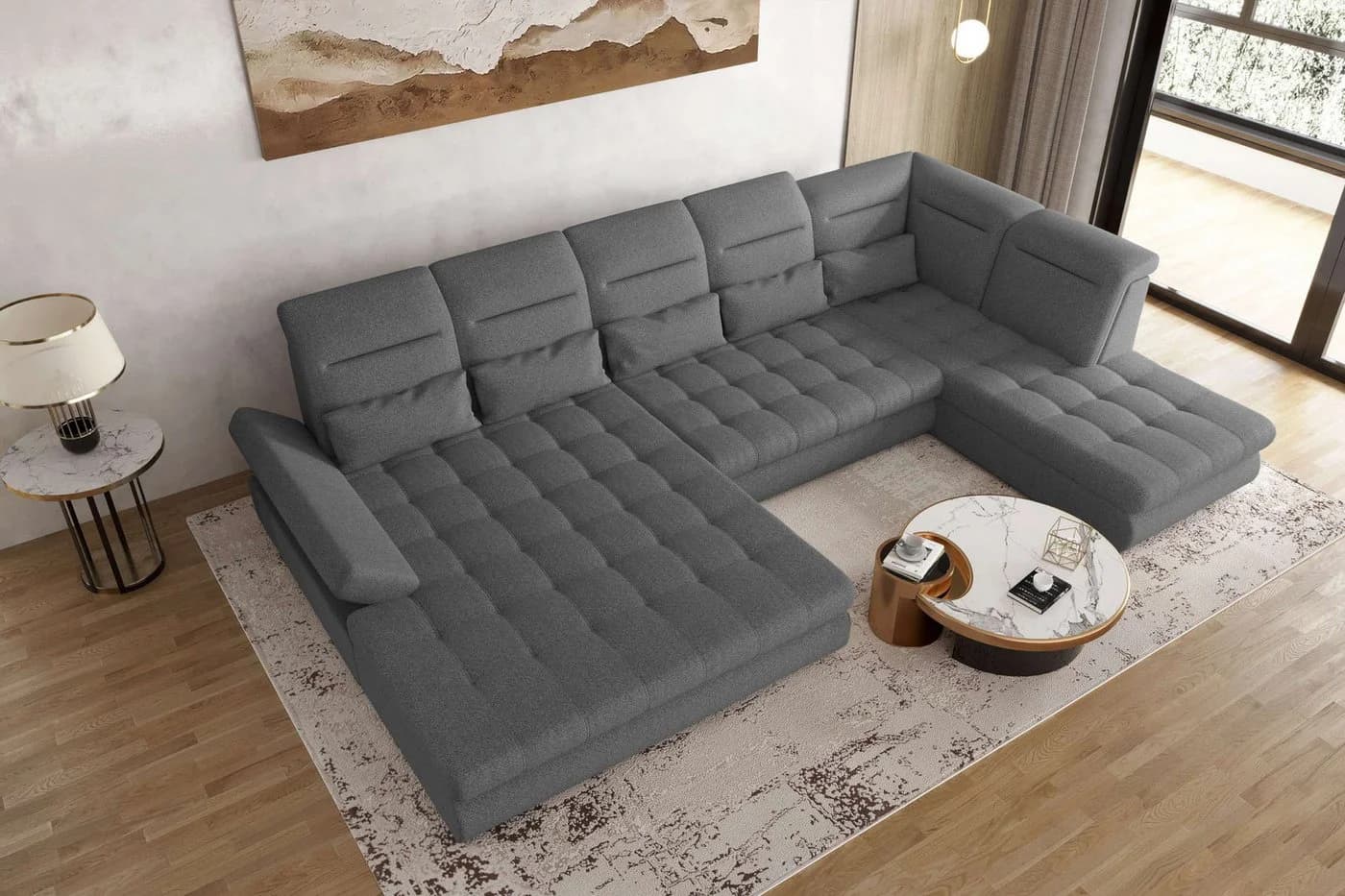 99rooms Wohnlandschaft Toscana U-Form Sofa Anthrazit - Bild 3