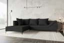 99rooms Ecksofa Loni L-Form Schwarz mit Metallfüßen Bild 1