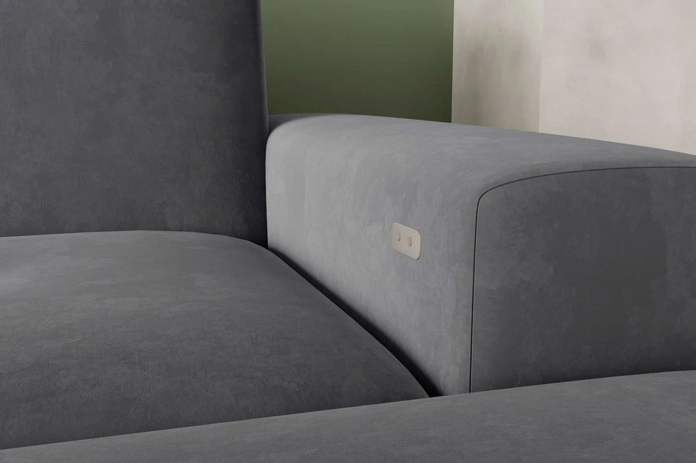 99rooms Wohnlandschaft Elvaro - U-Form Sofa Velours PALLADIUM - Bild 4