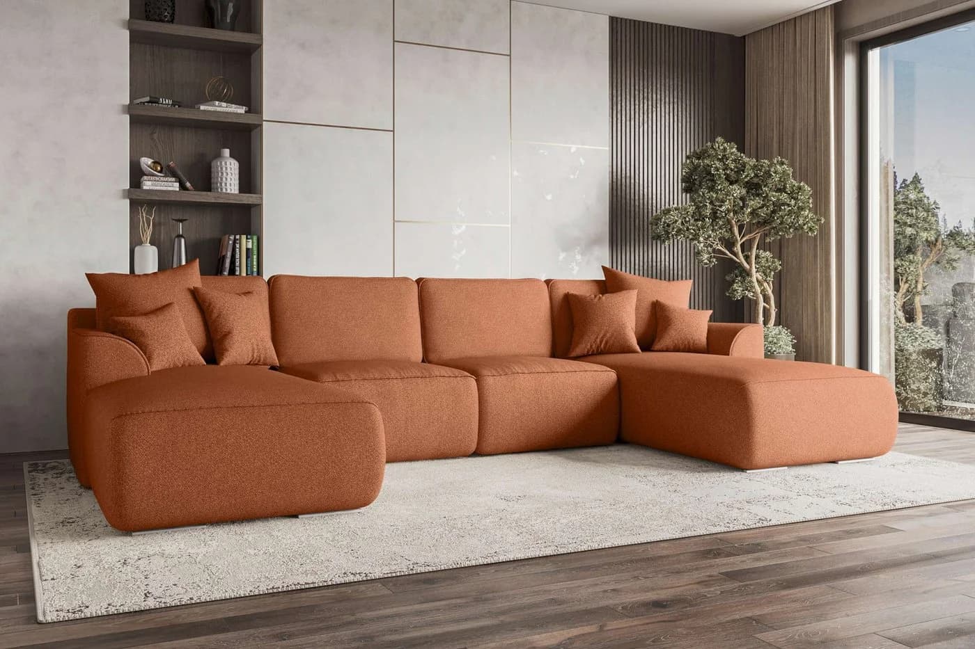 99rooms Wohnlandschaft Gusto U-Form mit Schlaffunktion und abnehmbaren Kissen - Bild 2