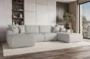99rooms Wohnlandschaft Gusto U-Form Sofa mit Schlaffunktion Hellgrau Bild 2