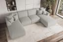 99rooms Wohnlandschaft Gusto U-Form Sofa mit Schlaffunktion Hellgrau Bild 3
