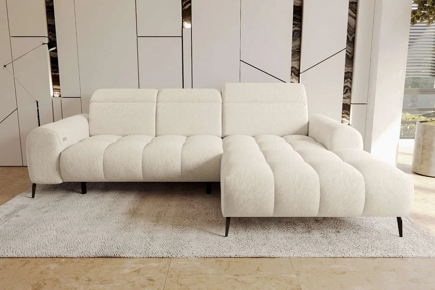 99rooms Ecksofa Milano L-Form Chenille APHRODITE