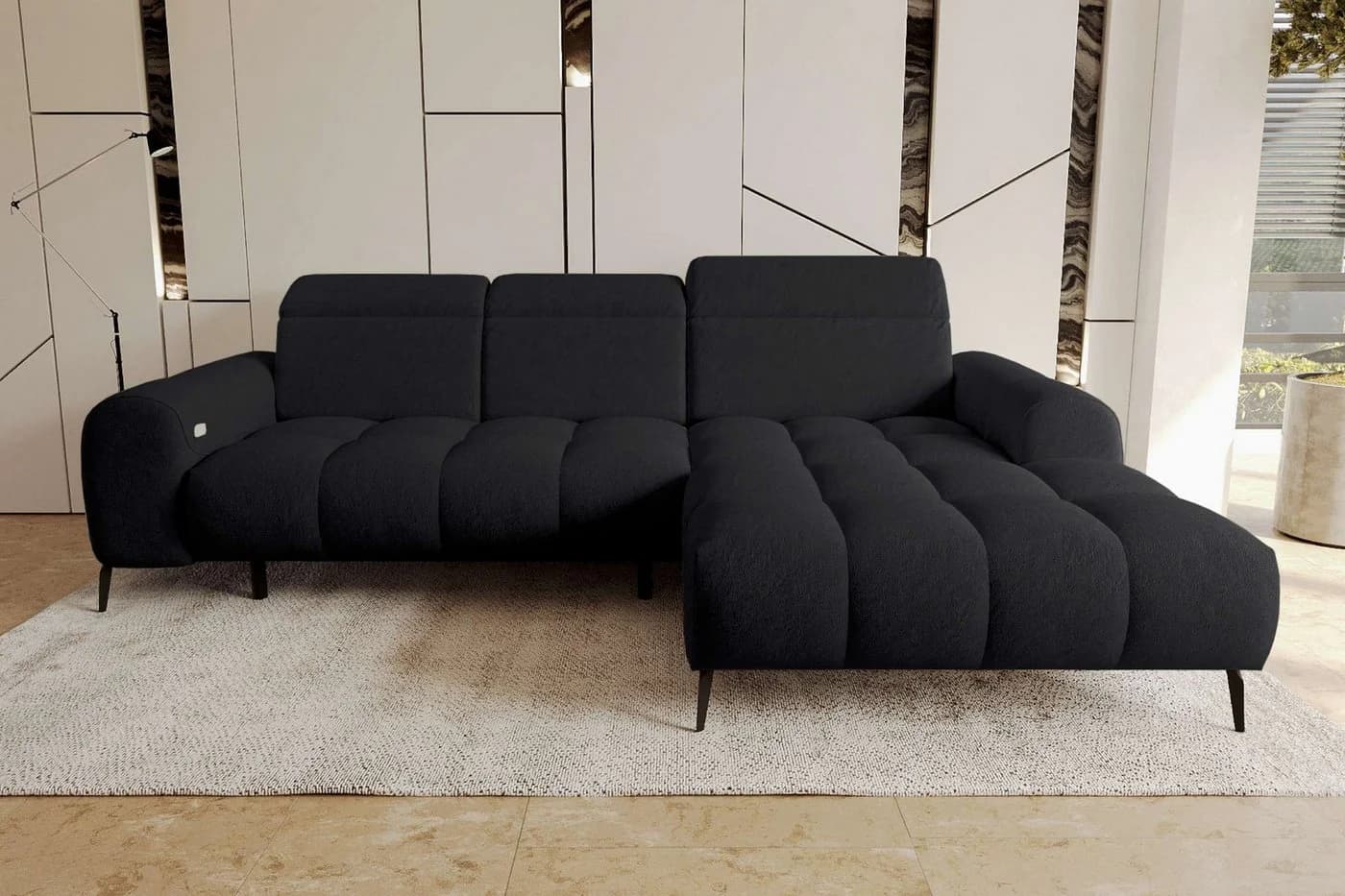 99rooms Ecksofa Milano L-Form Chenille APHRODITE
