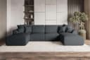 99rooms Wohnlandschaft Gusto U-Form Sofa mit Schlaffunktion Cord Graphit Bild 1