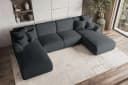 99rooms Wohnlandschaft Gusto U-Form Sofa mit Schlaffunktion Cord Graphit Bild 3