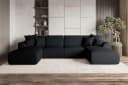 99rooms Wohnlandschaft Gusto U-Form Sofa Schwarz mit Schlaffunktion Bild 1