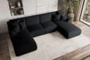 99rooms Wohnlandschaft Gusto U-Form Sofa Schwarz mit Schlaffunktion Bild 3