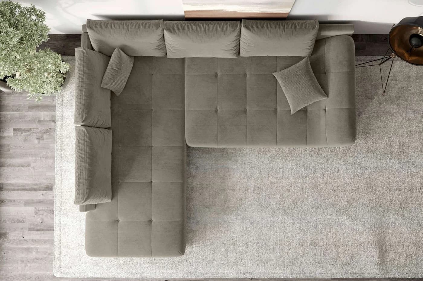 99rooms Ecksofa Terra L-Form Cordstoff Cappuccino - Bild 4