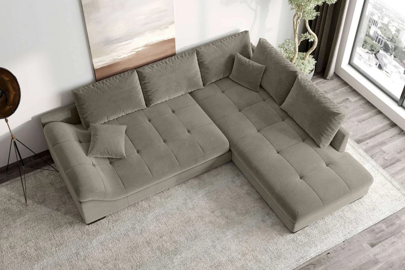99rooms Ecksofa Terra L-Form mit Rundumbezug und 5 Kissen - Bild 3