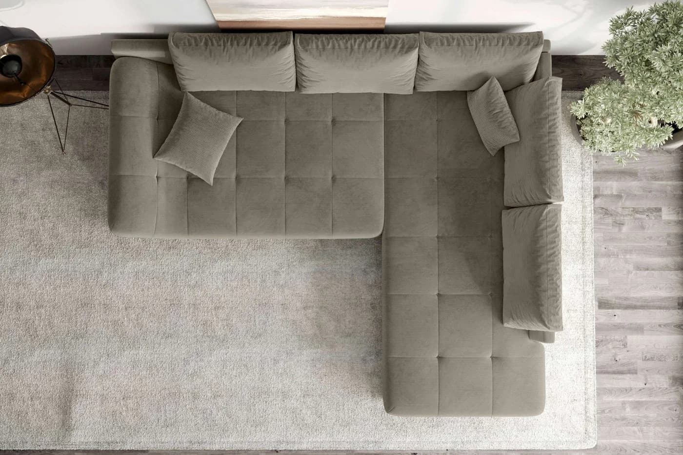 99rooms Ecksofa Terra L-Form mit Rundumbezug und 5 Kissen - Bild 4