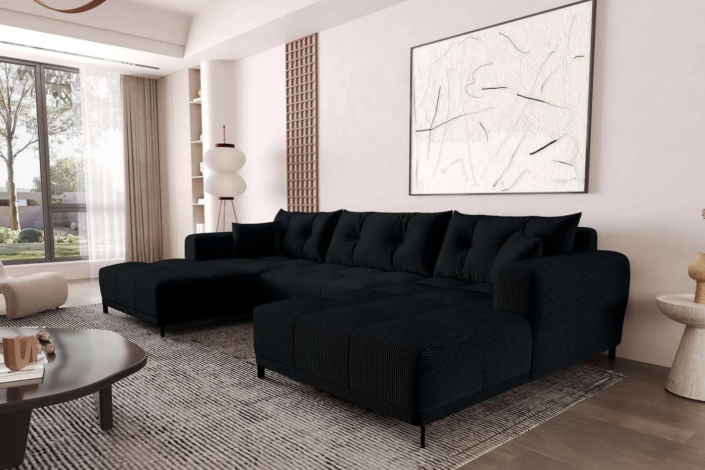99rooms Wohnlandschaft Massimo U-Form Cordstoff POSO