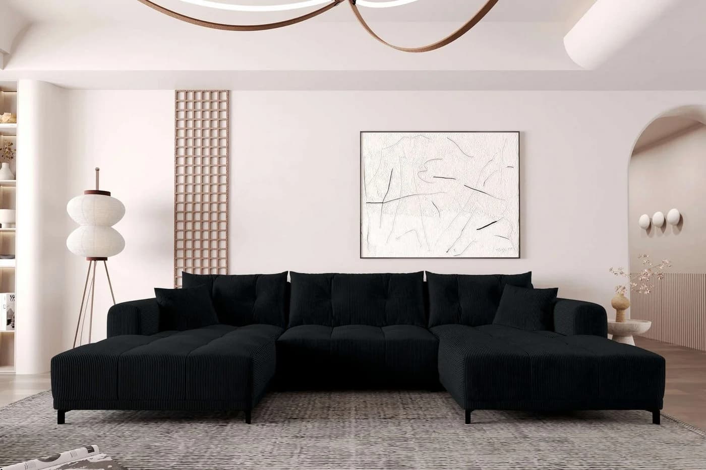 99rooms Wohnlandschaft Massimo U-Form Cordstoff POSO - Bild 2