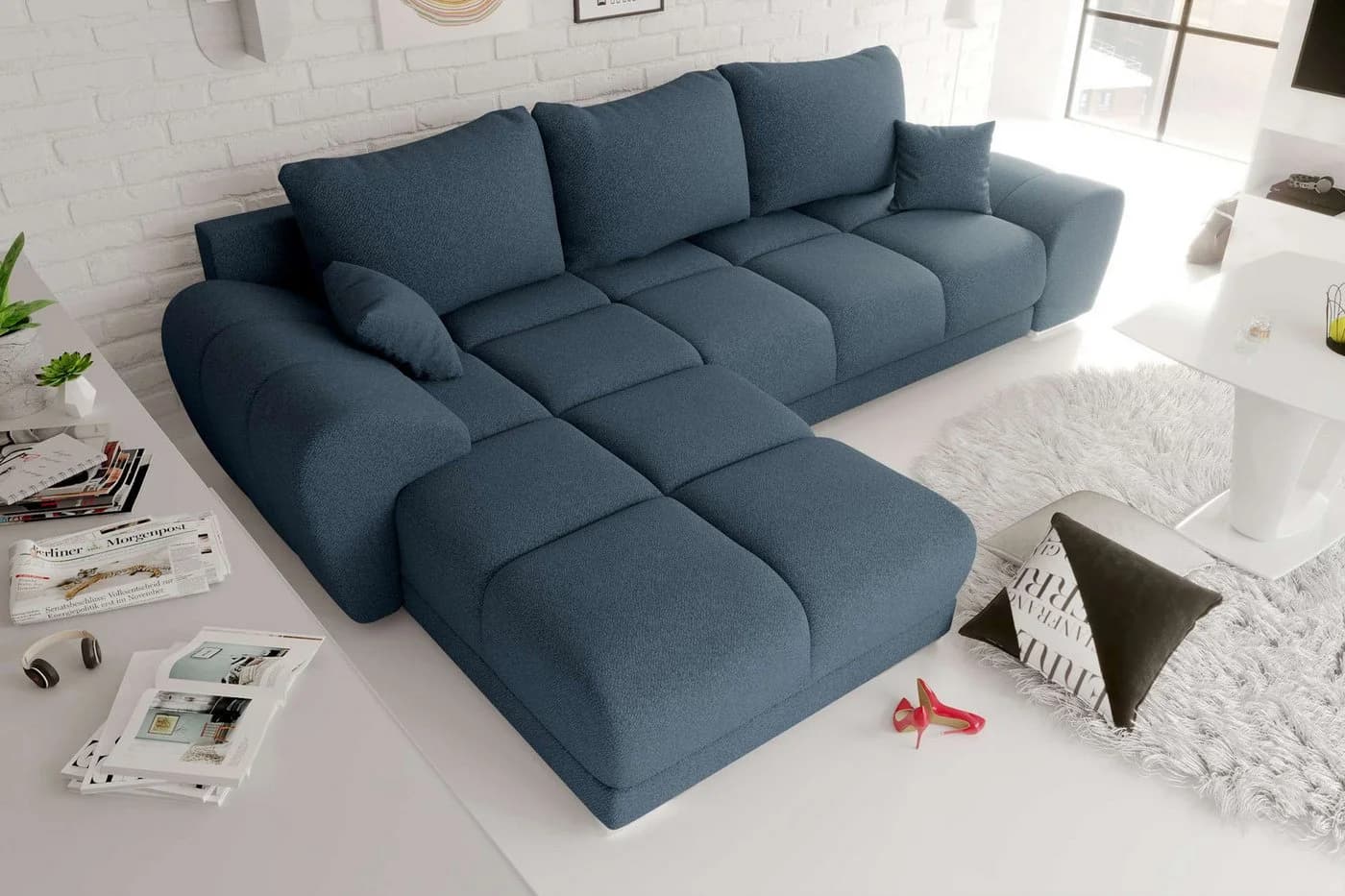 99rooms Ecksofa Antalya L-Form Sofa mit Schlaffunktion