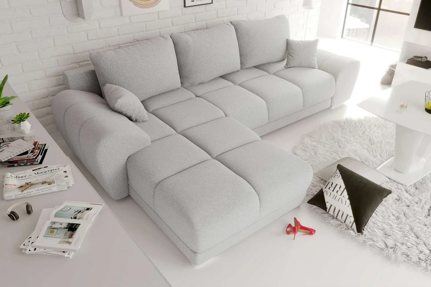 99rooms Ecksofa Antalya L-Form Sofa mit Schlaffunktion