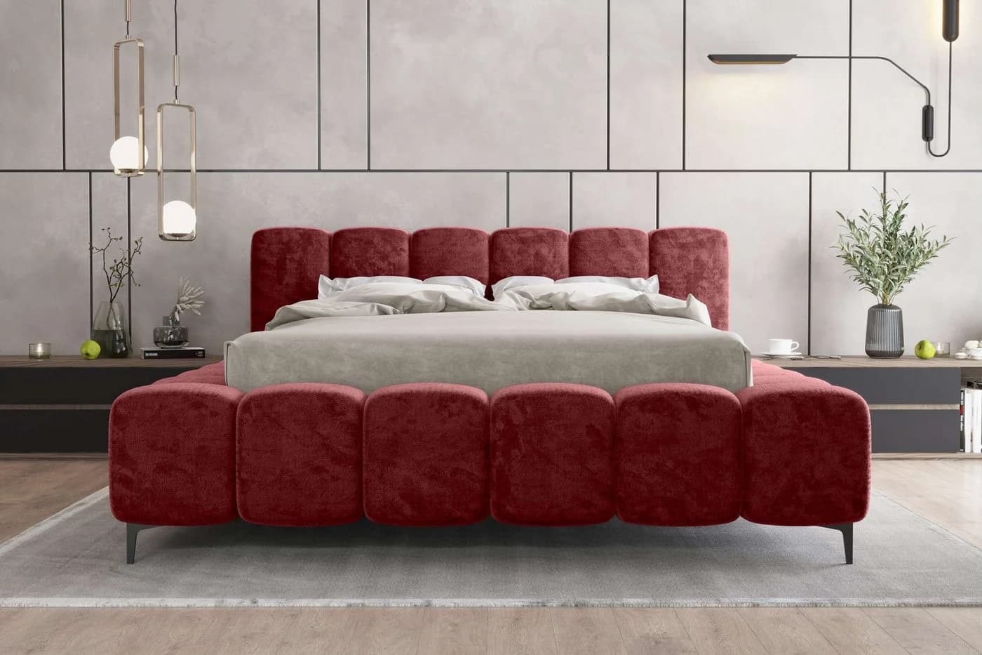 99rooms Polsterbett Cozy mit Bettkasten und Lattenrost
