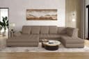 99rooms Wohnlandschaft Toscana U-Form Bettfunktion Velours VOGUE Bild 1