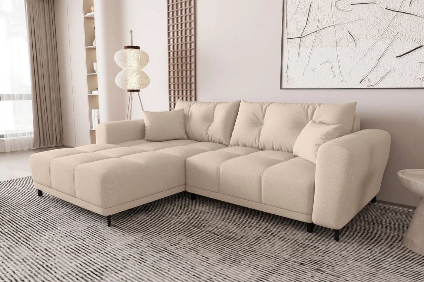 99rooms Ecksofa Massimo L-Form Sofa mit Schlaffunktion