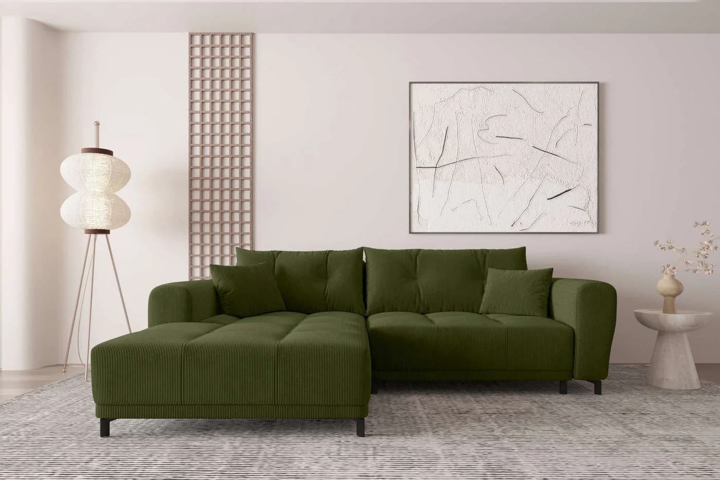 99rooms Ecksofa Massimo L-Form Sofa mit Schlaffunktion Cordstoff POSO - Bild 2