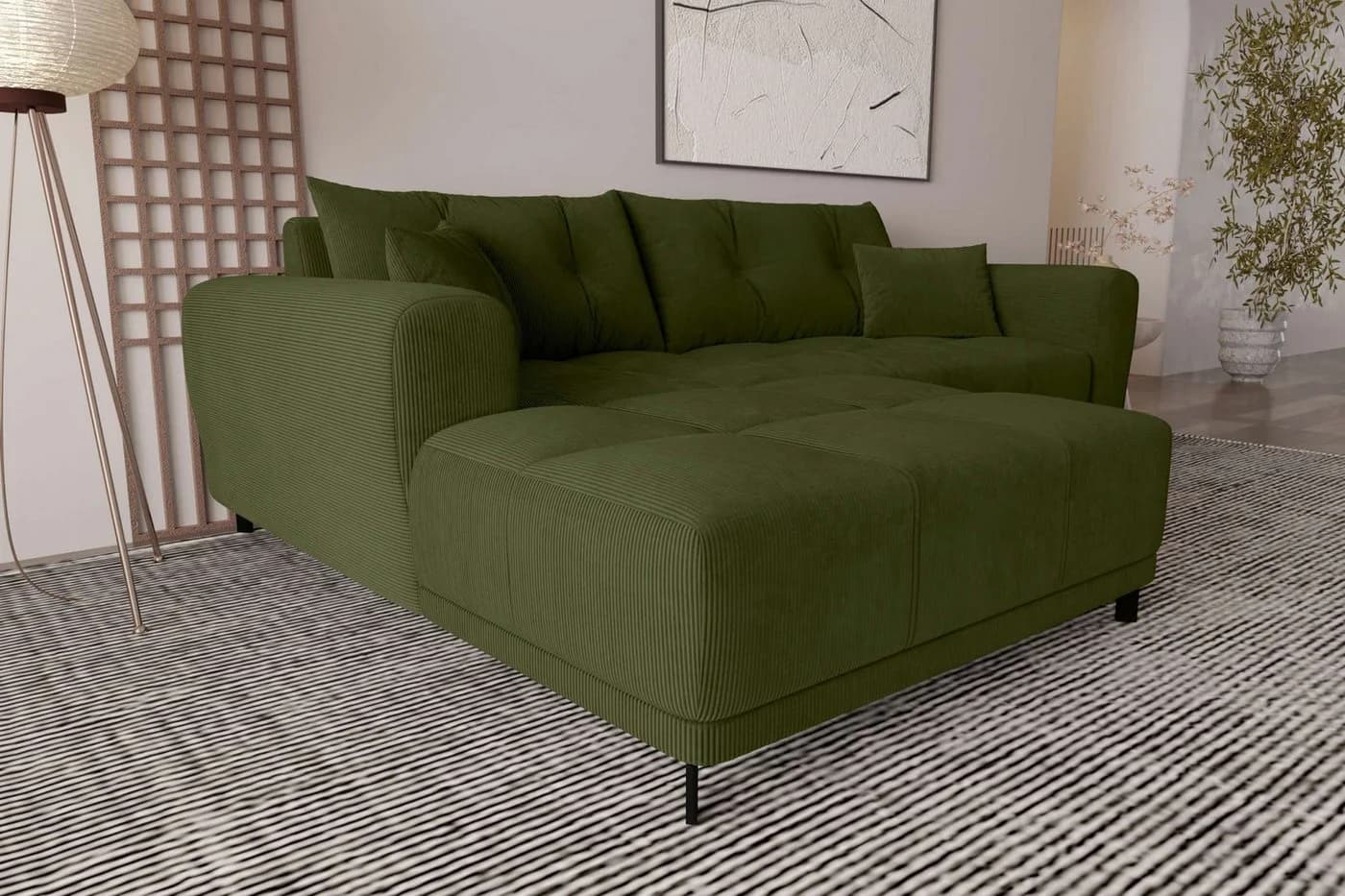99rooms Ecksofa Massimo L-Form Sofa mit Schlaffunktion Cordstoff POSO - Bild 3