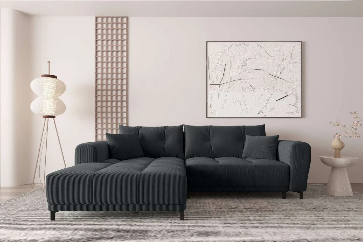 99rooms Ecksofa Massimo L-Form Eckcouch mit Schlaffunktion Cordstoff POSO - Bild 2