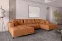 99rooms Wohnlandschaft Massimo U-Form Sofa mit Schlaffunktion Rostfarben Bild 3