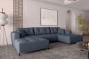 99rooms Wohnlandschaft Massimo U-Form Sofa mit Schlaffunktion Dunkelblau Bild 3