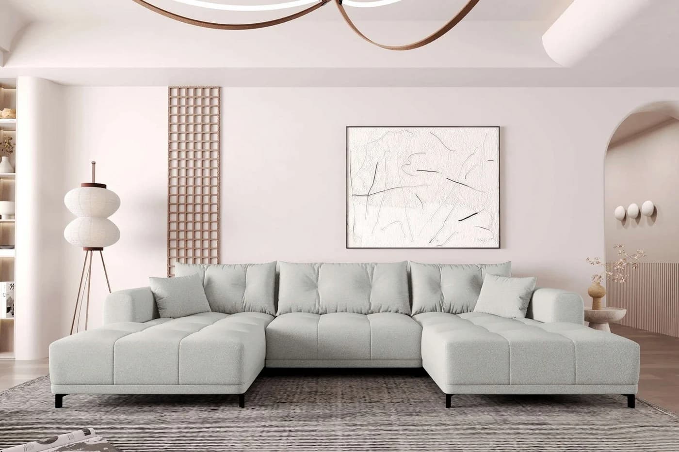99rooms Wohnlandschaft Massimo U-Form Sofa mit Schlaffunktion - Bild 2