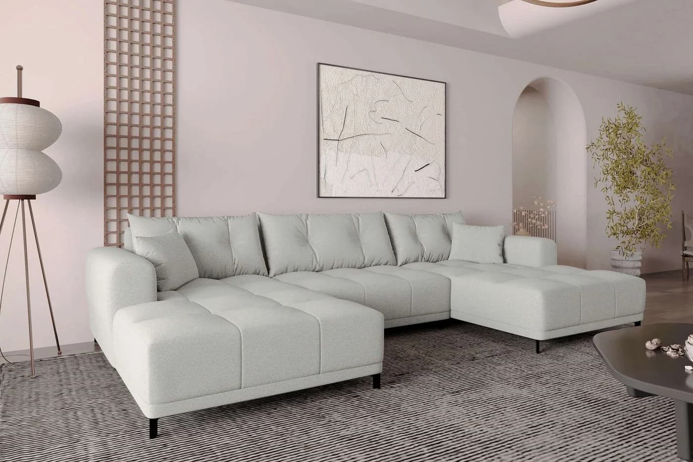 99rooms Wohnlandschaft Massimo U-Form Sofa mit Schlaffunktion - Bild 3