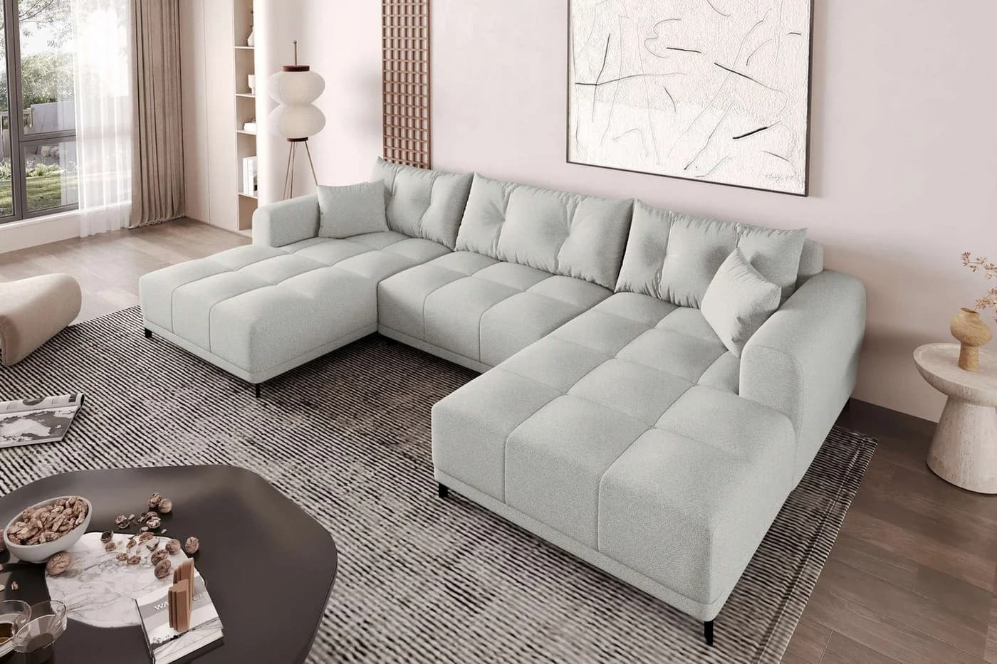 99rooms Wohnlandschaft Massimo U-Form Sofa mit Schlaffunktion - Bild 4