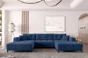 99rooms Wohnlandschaft Massimo U-Form Sofa Blau Bild 2