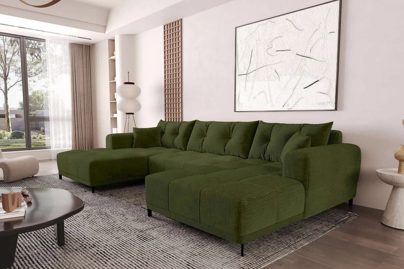 99rooms Wohnlandschaft Massimo U-Form Cordstoff POSO