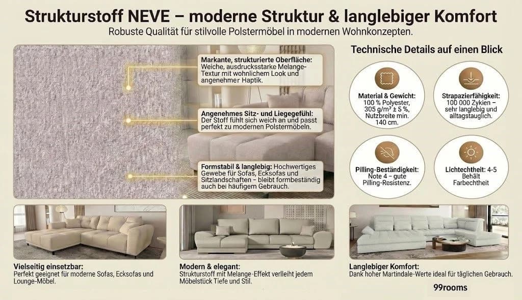 99rooms 3-Sitzer Sofa Fiora 200x90 cm - Bild 5